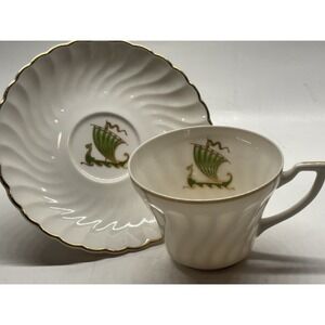 Syracuse Cup and Saucer Set Viking pattern find bone China made in USA